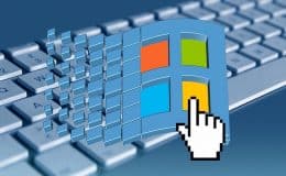 Windows Logo über einer Tastatur - Windows Media Player