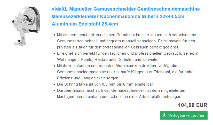 vidaXL Manueller Gemüseschneider