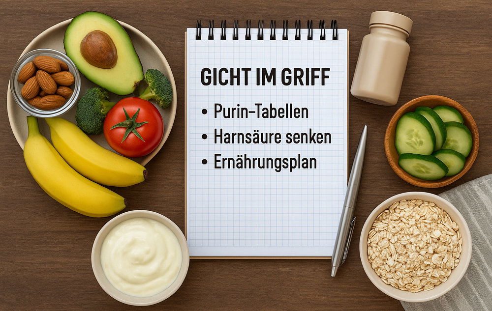 Gicht im Griff: Purin-Tabellen, Harnsäure senken & Ernährungsplan