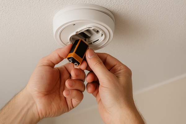Batterien wechseln im Rauchmelder