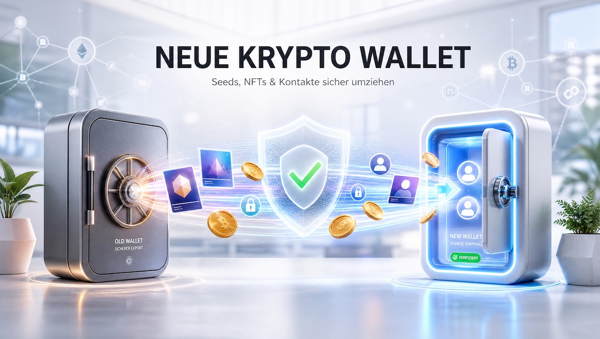 Neue Krypto Wallet? So zieht man Seeds, NFTs & Kontakte sicher um