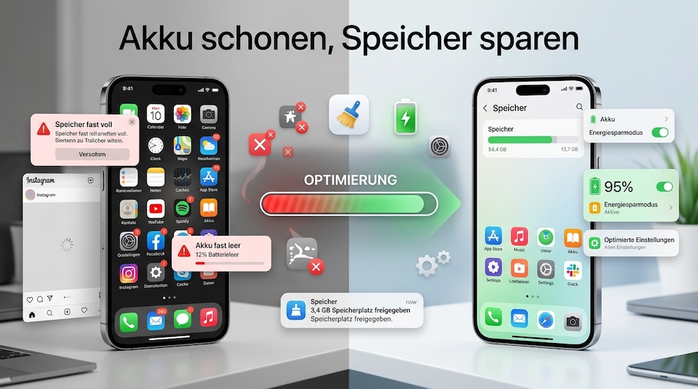Akku schonen, Speicher sparen: So läuft das Handy wieder flott