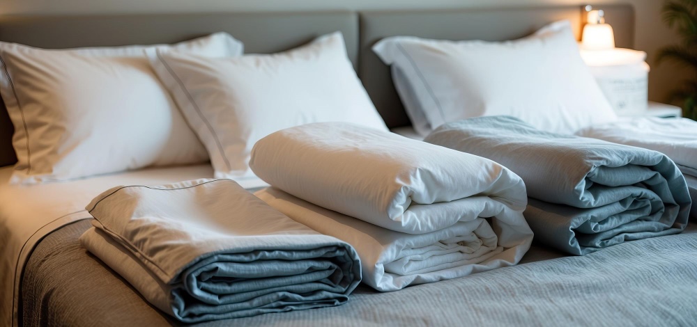 Bettwäsche und Bettdecken