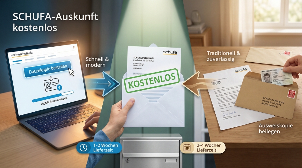 Beantragung per Musterbrief auf dem Postweg