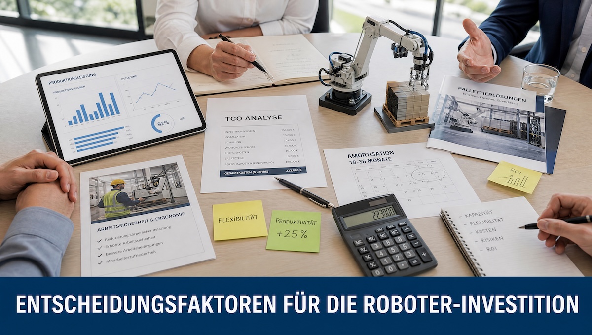 Welche Kostenfaktoren beeinflussen die Entscheidung für Palettierroboter?