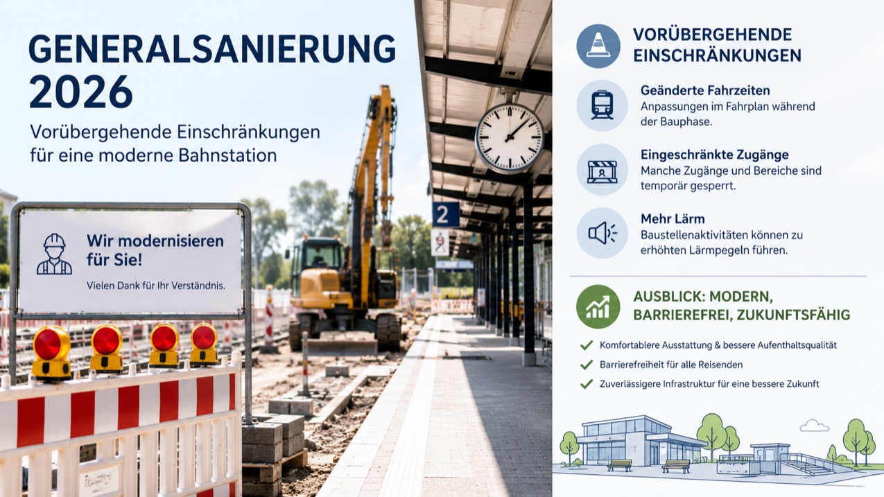 Generalsanierung 2026: vorübergehende Einschränkungen und Ausblick