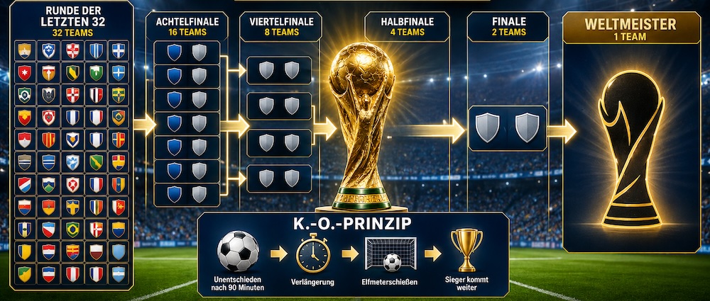 Das Sechzehntelfinale und der K.-o.-Weg