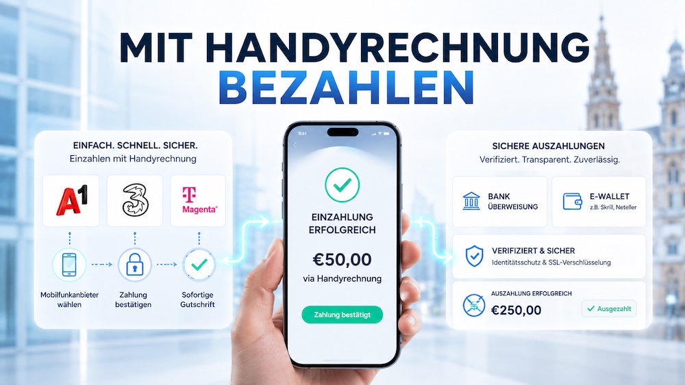 Online Casino mit Handyrechnung bezahlen: A1, Drei und Magenta im Check
