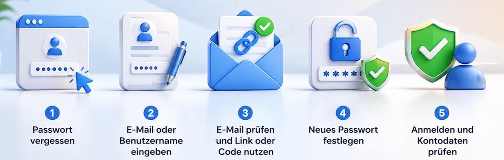 Schritt für Schritt zum neuen Passwort