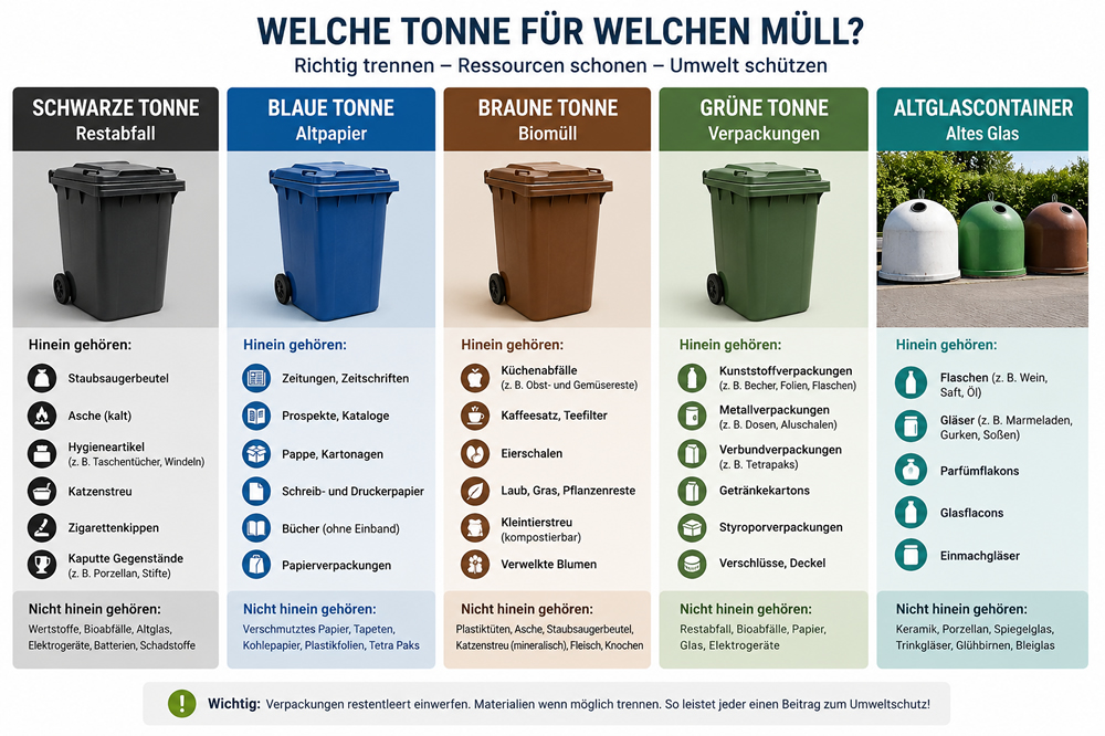 Richtig trennen: welche Tonne wofür