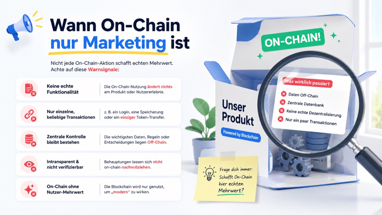 Wann On-Chain nur Marketing ist