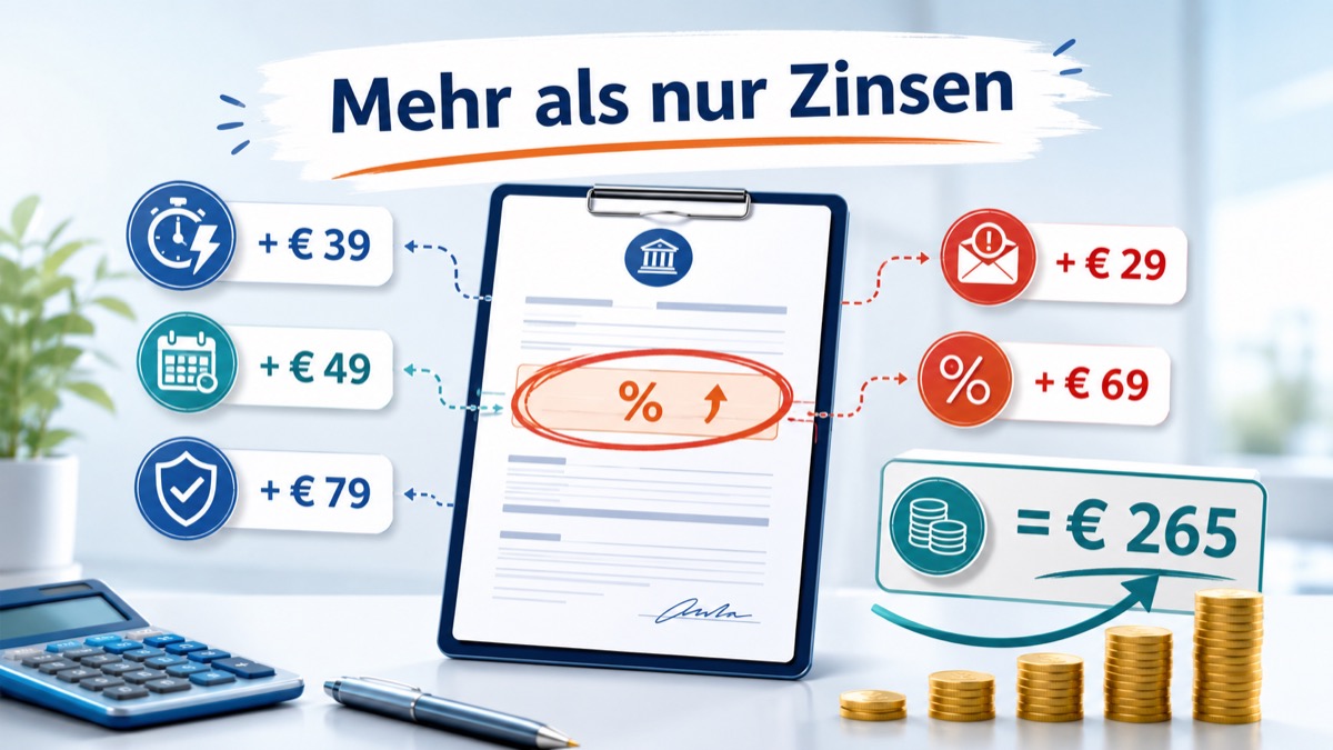 Die tatsächlichen Kosten: Zinsen, Gebühren, Zusatzleistungen