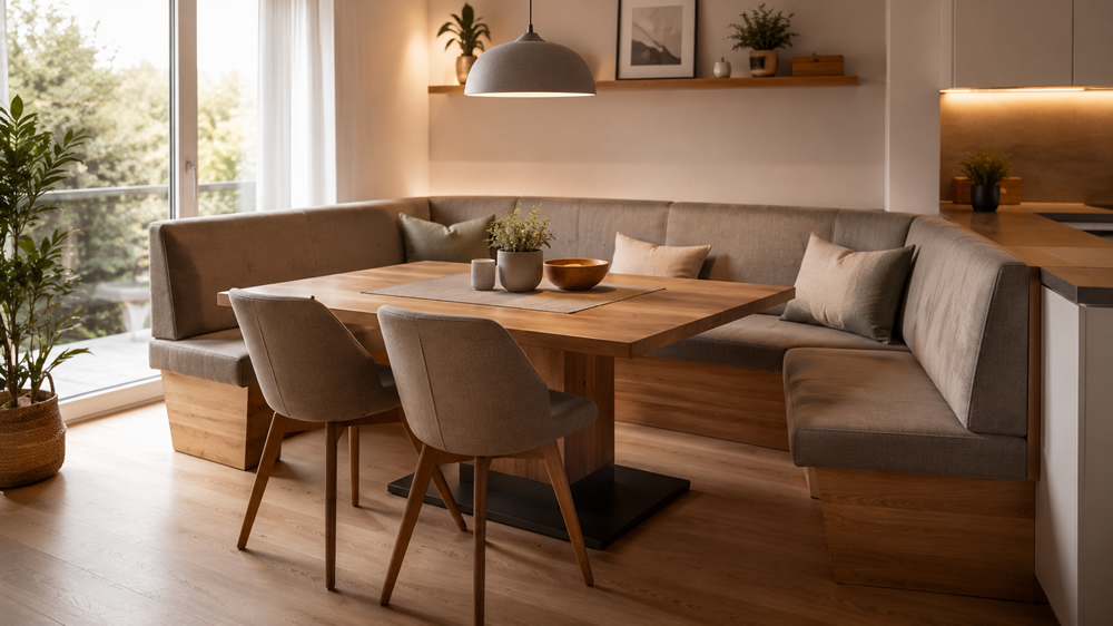 Vom engen Esszimmer zur gemütlichen Essecke