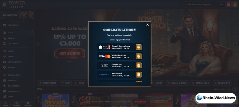 Einzahlen im Crab Casino
