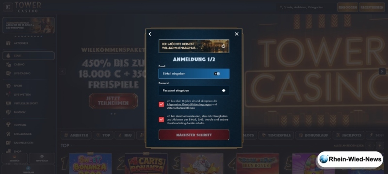 Im Casino mit Bonuskrabbe registrieren